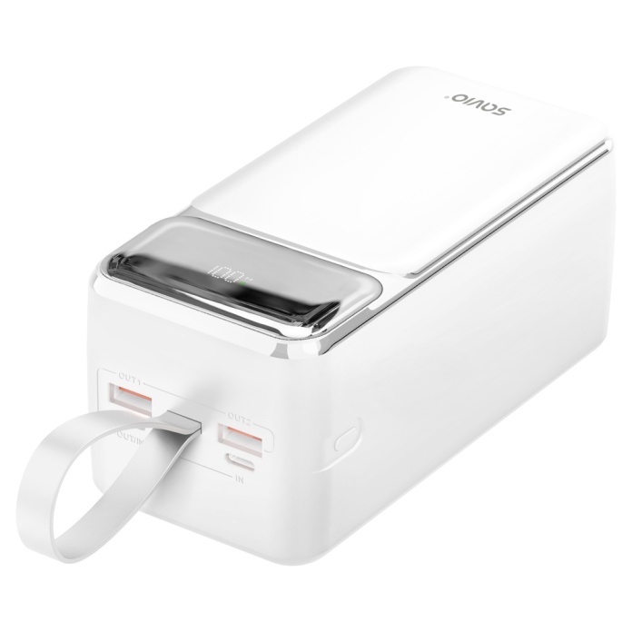porty USB-C i USB-A powerbanku SAVIO BA-15